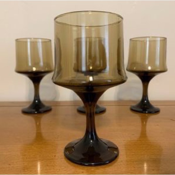 Vintage 1970's Tawny Libbey Impromptu Stem Glasses - Picture 3 of 6